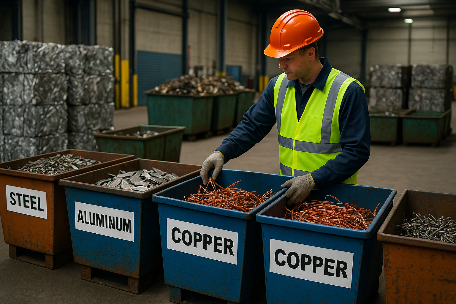 Expert team at recycling facility